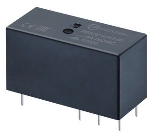 Низкопрофильное реле; 2 перекидных контакта 8А (= 12В DC) - герметичное