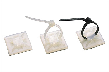 Самокл. основание (21мм) для стяжек шир. до 4 мм, (черный); YK1 (100шт/упак)