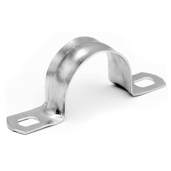 Держатель оцинкованный двусторонний, д.22мм, с крепежными отверстиями 8,5х6 мм