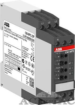 Реле контроля CM-MPS.41S без контр нуля, Umin/Umax=3х300-380В/420- 500BAC, 2ПК, винтовые клеммы