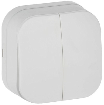 GLORY Выключ. 2-кл. о/у 10А ВС20-2-0-ХБм бел. м. IEK