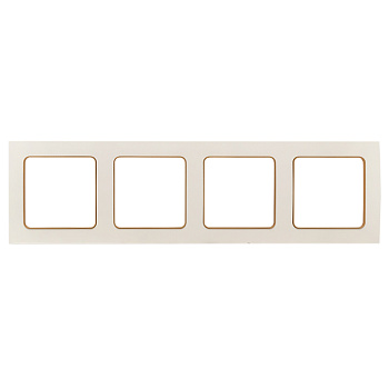 Стокгольм Рамка 4-местная белая с линией цвета шампань EKF PROxima