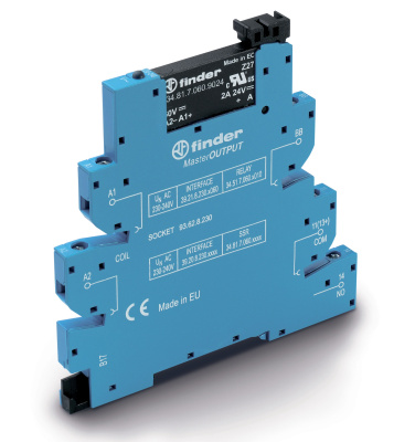 Интерфейсный модуль, твердотельное реле, серия MasterOUTPUT; выход 6A (24В DC); питание 230-240В AC; категория защиты IP20; безвинтовые клеммы Push-in