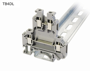 Клемма винтовая двухуровневая 4 контакта, 4 мм2, серая