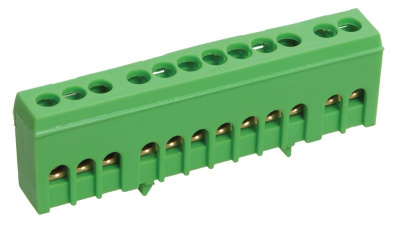 Шина PE "земля" в корп изол на DIN-рейку ШНИ-6х9-12-К-З ИЭК