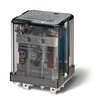 Силовое электромеханическое реле для нагрузок DC (гашение электрической дуги с помощью магнита); монтаж в розетки 92 серии 1NO 16A (250В АС1), 1NO 12A (220В DС1); контакты AgSnO2; катушка 12В DC; степень защиты RTI