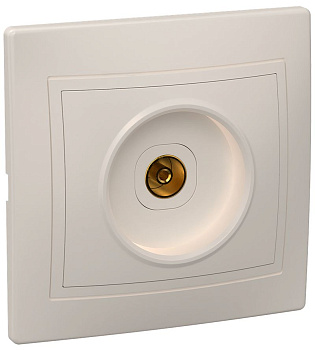 РТВ10-ККм Розетка 1местн. телевиз. КВАРТА (кремовый)