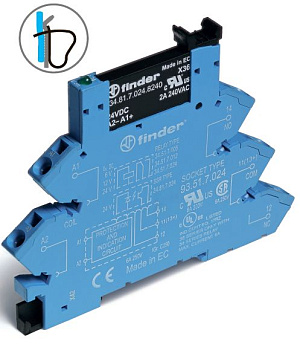 Интерфейсный модуль, твердотельное реле; выход 6A (24В DC); питание 230-240В AC/DC; подавление утечки тока; категория защиты IP20; безвинтовые клеммы (пружинный зажим)