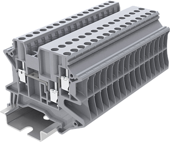 Клемма на DIN-рейку винт. 2.5 мм2 3 конт. проходная серая
