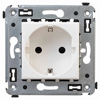 Розетка в стену, 2P+E, с з/ш, "Avanti", "Белое облако"