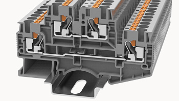 DSKK4-01P-11-00A(H), Клемма PUSH-IN, 2 ур., 4 мм.кв., серый, шт