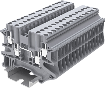 Клемма на DIN-рейку винт. 2.5 мм2 4 конт. проходная серая