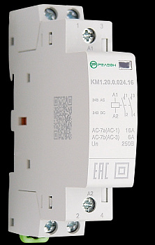 Модульный контактор 2НО контакта 16А (~/= 24В AC/DC)