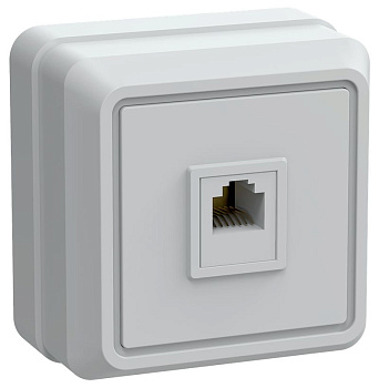 РТ20-ОБ Розетка 1местн. телеф. ОКТАВА (белый)