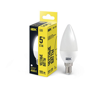 Лампа LED C35 свеча 5Вт 230В 4000К E14 IEK