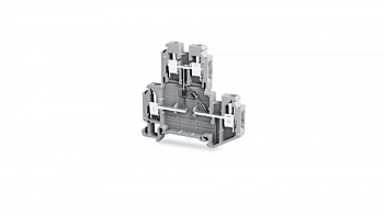 Клеммник 2-х ярусный, 4 мм.кв. с 2 диодами (серый); TBL 4 2P X5