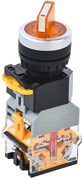 Переключатель D8-11XD2 2 полож. 1NO+1NC с подсв. желтый IEK