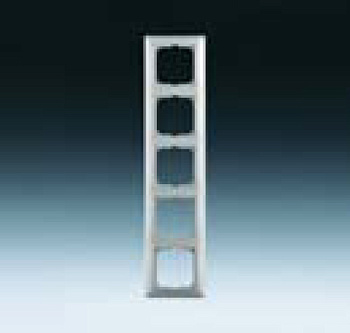 Рамка с декоративной накладкой, 5 постов, альпийский белый