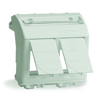Адаптер для двух информационных разъемов Keystone, белый, 2 мод.